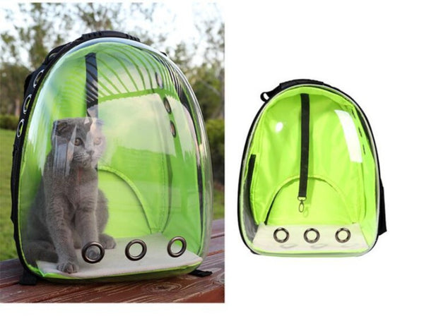 Sac à dos bulle vert pour chat